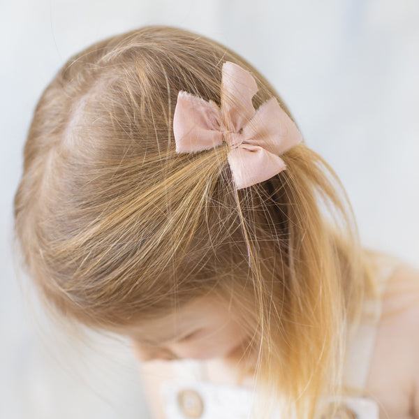 Petite Raw Silk Bow