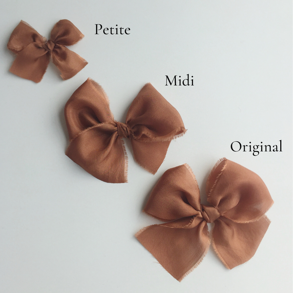 Petite Raw Silk Bow