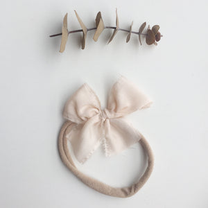 Petite Raw Silk Bow