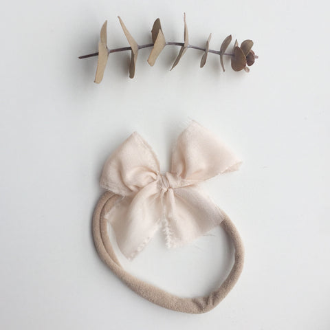 Petite Raw Silk Bow