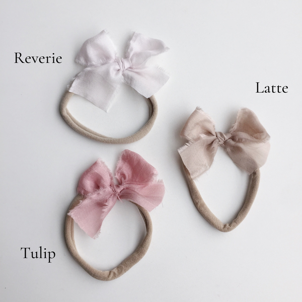 Petite Raw Silk Bow