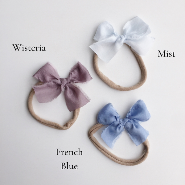 Petite Raw Silk Bow